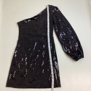 Steve Madden Women’s One Sleeve Sequin Dress Size XS Black